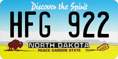 ND license plate HFG922