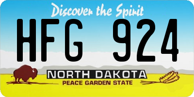 ND license plate HFG924