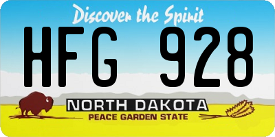 ND license plate HFG928