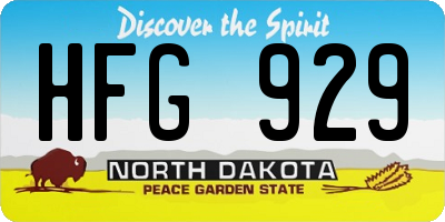 ND license plate HFG929