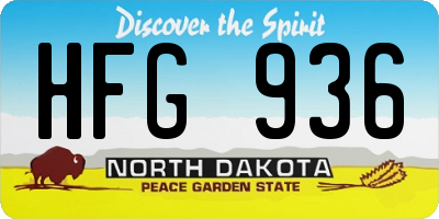 ND license plate HFG936