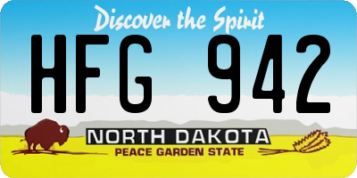 ND license plate HFG942