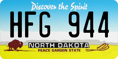 ND license plate HFG944