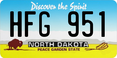 ND license plate HFG951