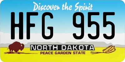 ND license plate HFG955