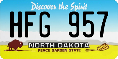 ND license plate HFG957