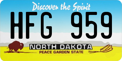 ND license plate HFG959