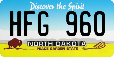 ND license plate HFG960