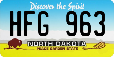 ND license plate HFG963