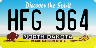 ND license plate HFG964
