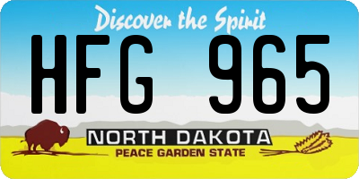ND license plate HFG965