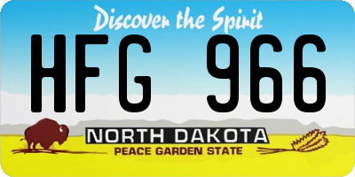 ND license plate HFG966