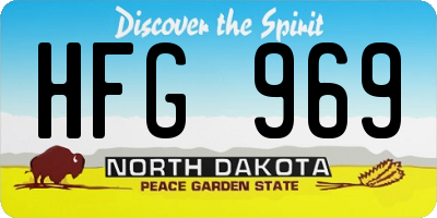 ND license plate HFG969