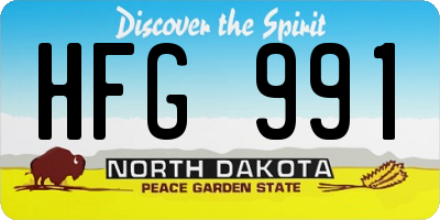 ND license plate HFG991