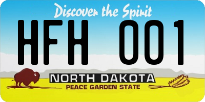 ND license plate HFH001