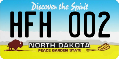 ND license plate HFH002