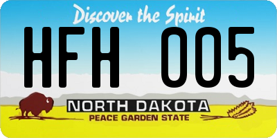 ND license plate HFH005