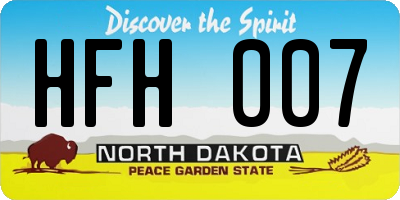 ND license plate HFH007
