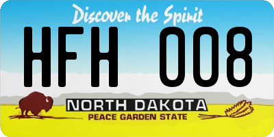 ND license plate HFH008
