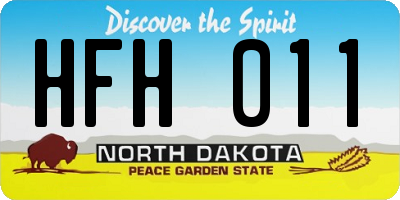 ND license plate HFH011