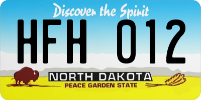 ND license plate HFH012