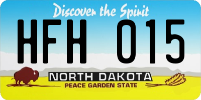 ND license plate HFH015