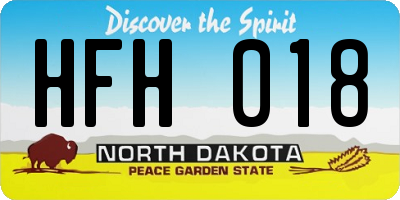 ND license plate HFH018