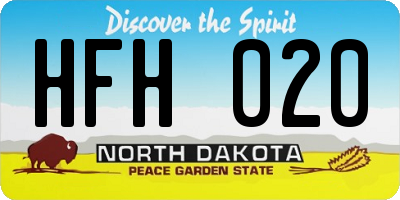 ND license plate HFH020