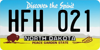 ND license plate HFH021