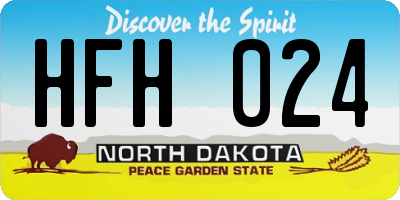 ND license plate HFH024