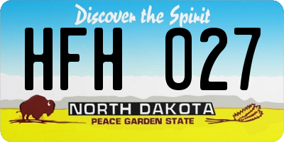 ND license plate HFH027