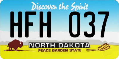 ND license plate HFH037
