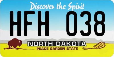 ND license plate HFH038