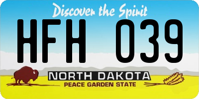 ND license plate HFH039