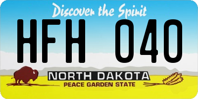 ND license plate HFH040