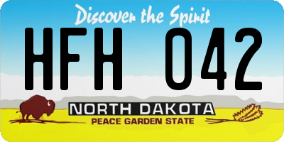 ND license plate HFH042