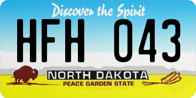 ND license plate HFH043