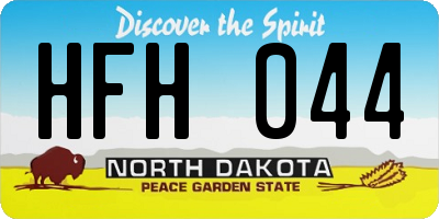 ND license plate HFH044