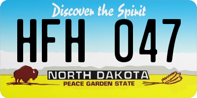 ND license plate HFH047