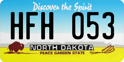 ND license plate HFH053