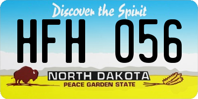 ND license plate HFH056