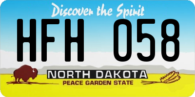 ND license plate HFH058