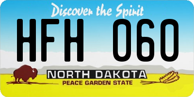 ND license plate HFH060