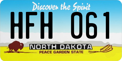 ND license plate HFH061