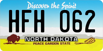 ND license plate HFH062