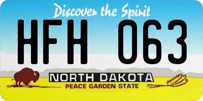 ND license plate HFH063