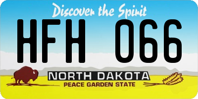 ND license plate HFH066