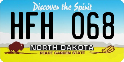 ND license plate HFH068