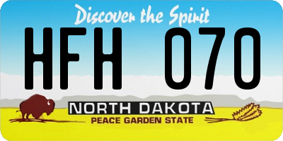 ND license plate HFH070
