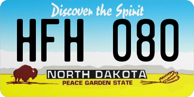 ND license plate HFH080